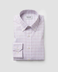 Easy-Care Light Blue & Red Checked Stretch Shirt