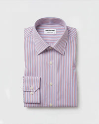 Easy-Care Blue & Red Twill Striped Shirt