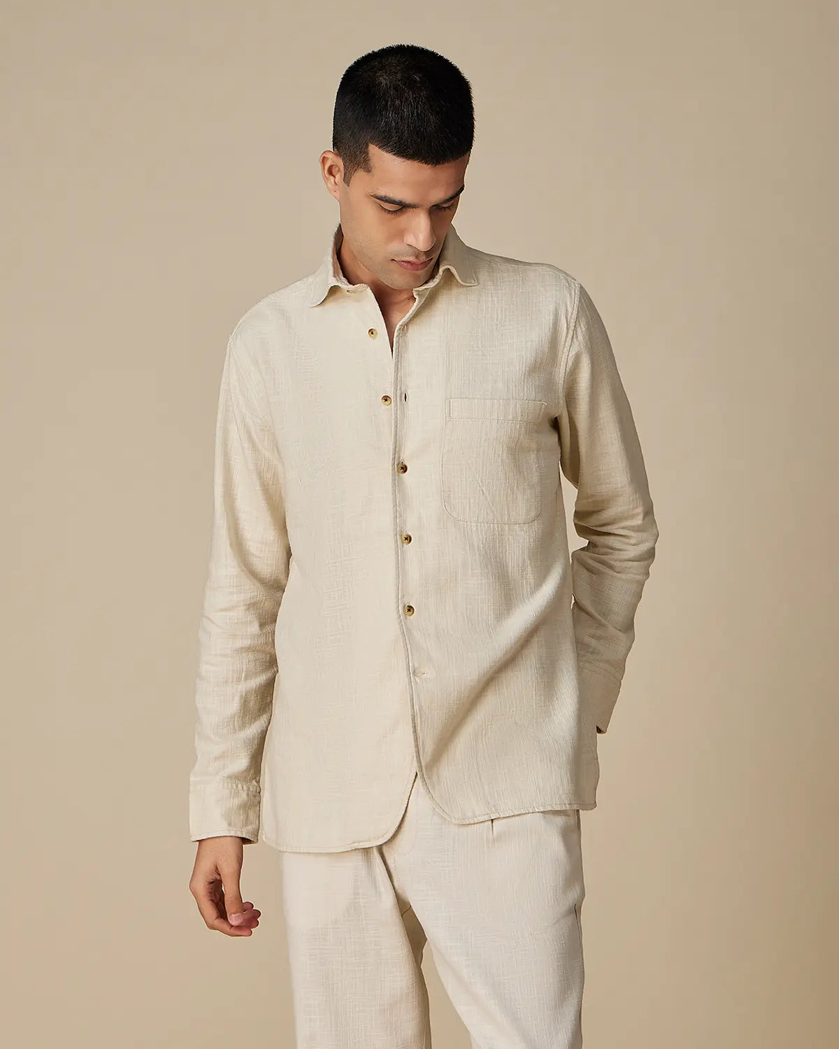 Nomad Beige Cotton Co-ord Set