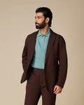 The Salvatore Dobby Soft Tailored Suit - Dark Brown