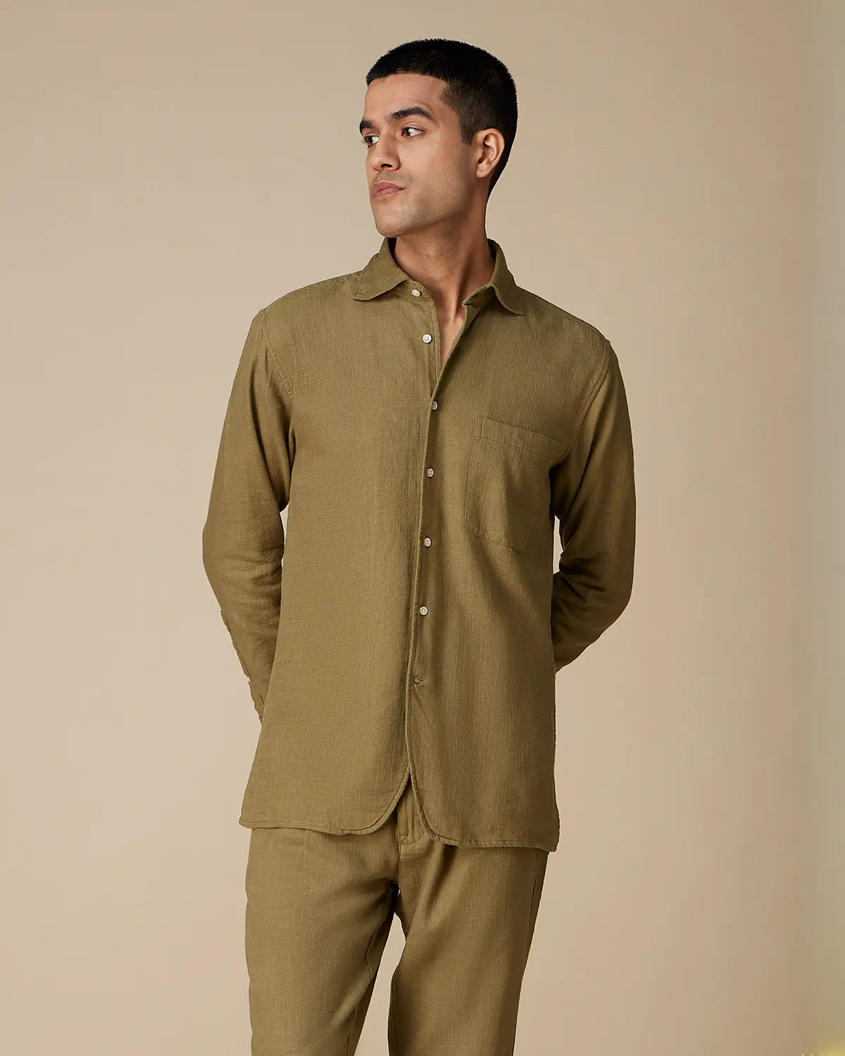 Nomad Light Green Cotton Co-ord Set
