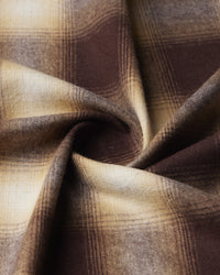 Japanese Gradient Brushed Checked Shirt - Brown