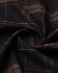 Japanese Brushed Twill Checked Shirt - Grey & Red