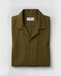Olive Crepe Slub Shirt