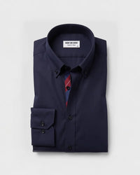 Navy Luxe Satin Grosgrain Shirt