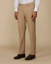 Kingsbridge 4-Way Stretch Striped Dress Pants - Beige