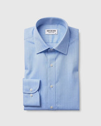 Giza Cotton Light Blue Broad Herringbone Shirt