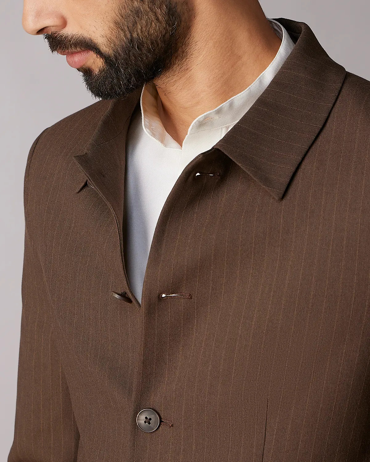 The Sinclair Striped Suit - Brown