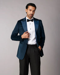 The Alistair Velvet Formal Blazer - Deep Teal