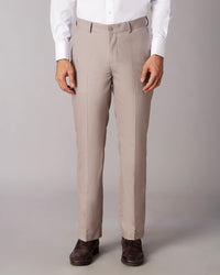 Whitfield Dobby Checked Dress Pants - Dark Beige
