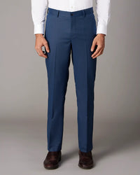Valmont Two-Tone Structured Dress Pants - Navy